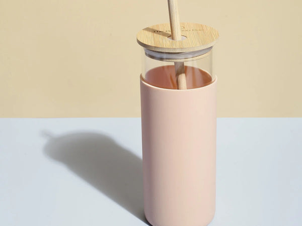 Glass Sipper With Bamboo Lid & Straw