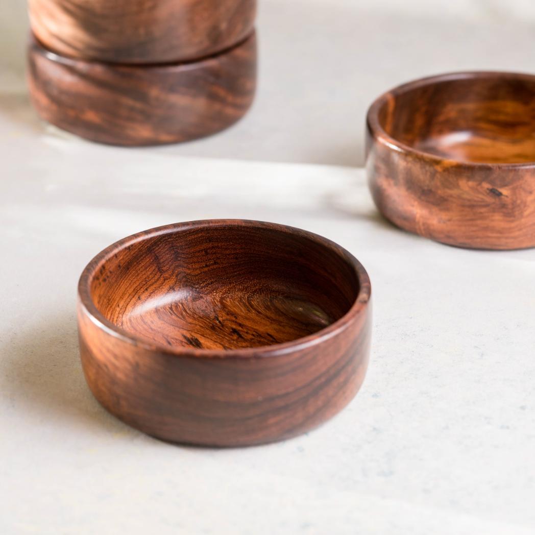 Araana Home Sitabo Set of 2 Medium Sized Basic Wooden Bowls