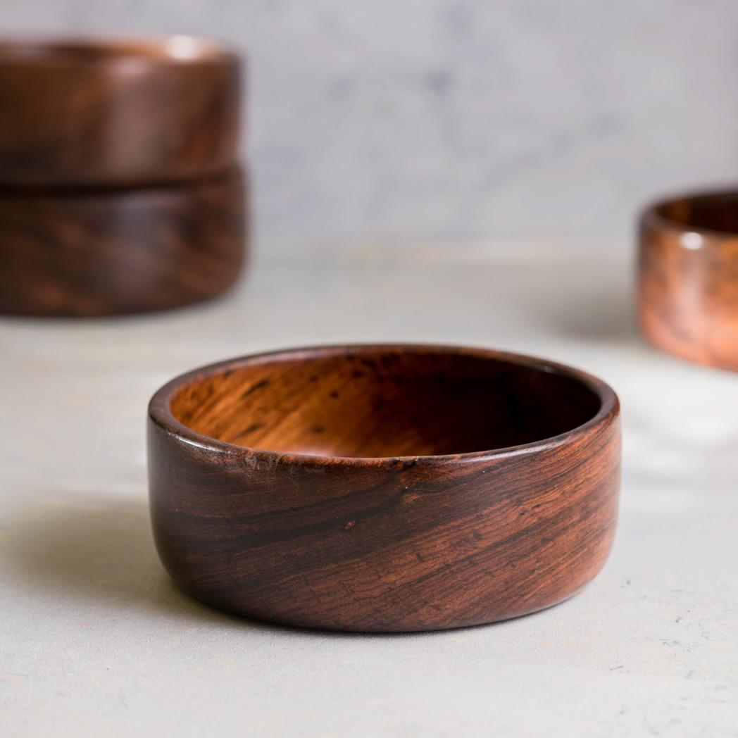 Araana Home Sitabo Set of 2 Medium Sized Basic Wooden Bowls