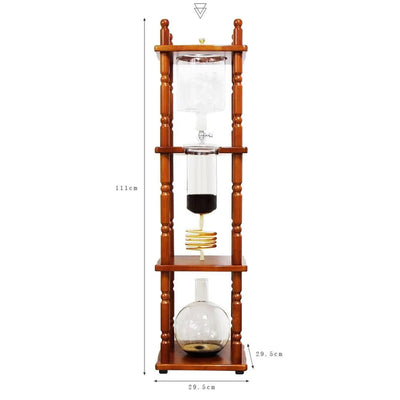 The Bean Co Roasters Cold Brew Coffee Tower – 3L Capacity | Slow Drip Cold Brew Maker Japan-Style | Premium Glass & Wood Design