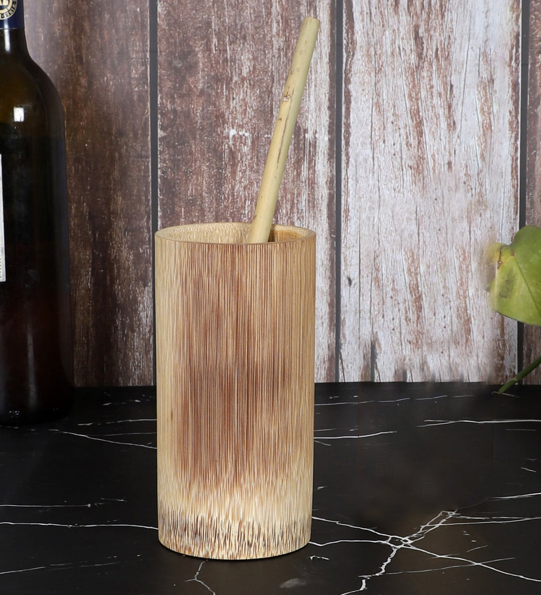 SILPAKARMAN Bamboo Juice Glass With Straw 2 Piece