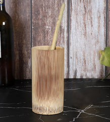 SILPAKARMAN Bamboo Juice Glass With Straw 17 cm - 2 Piece