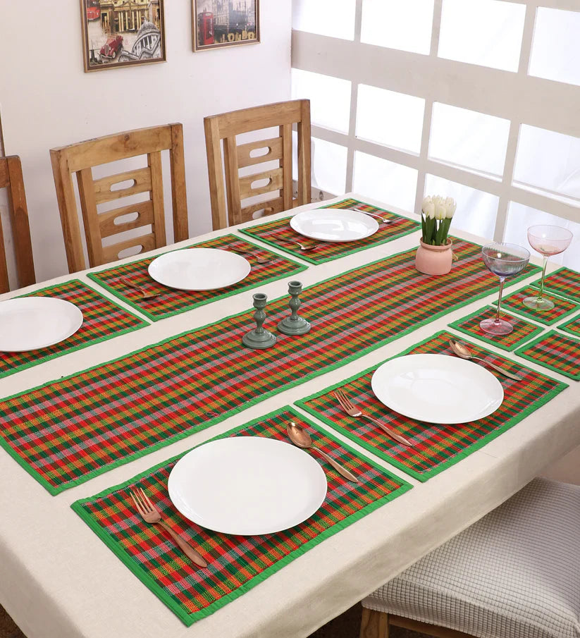 Silpakarman Bamboo Curtain & Dining Mat Combo