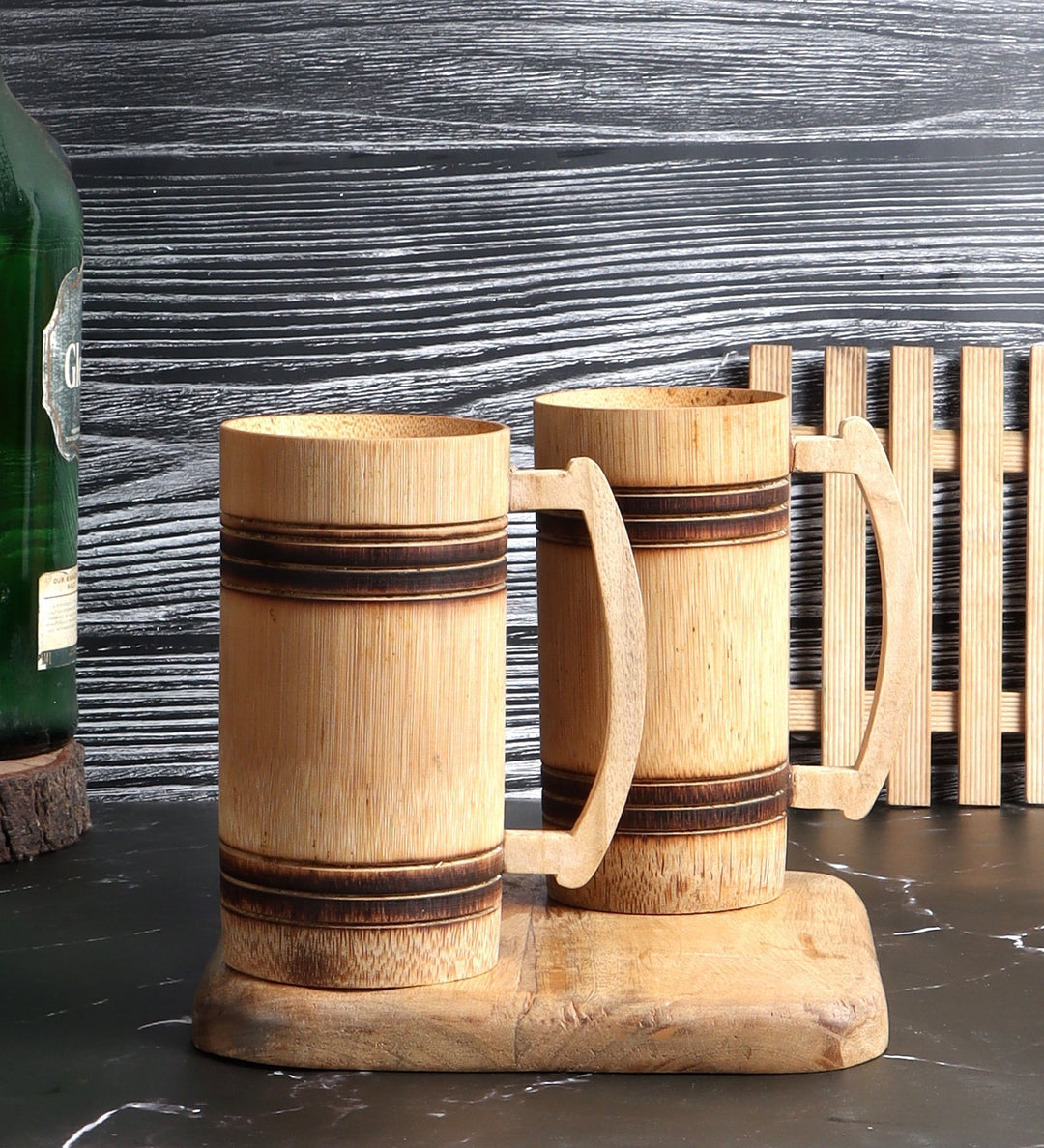 SILPAKARMAN Bamboo Beer Mug set of 2