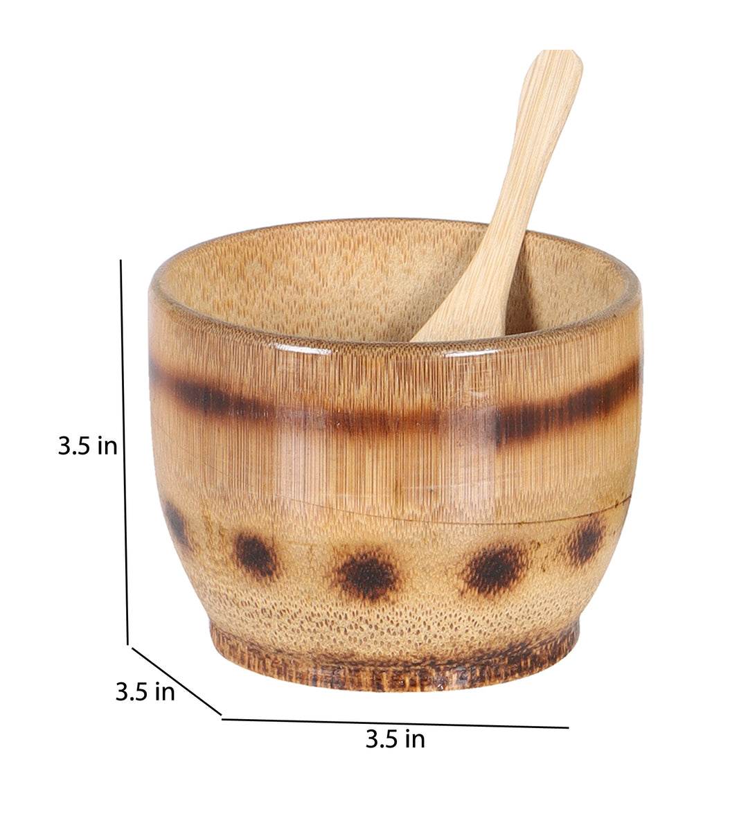 SILPAKARMAN Handmade Bamboo Bowl With Spoon - 2 Piece