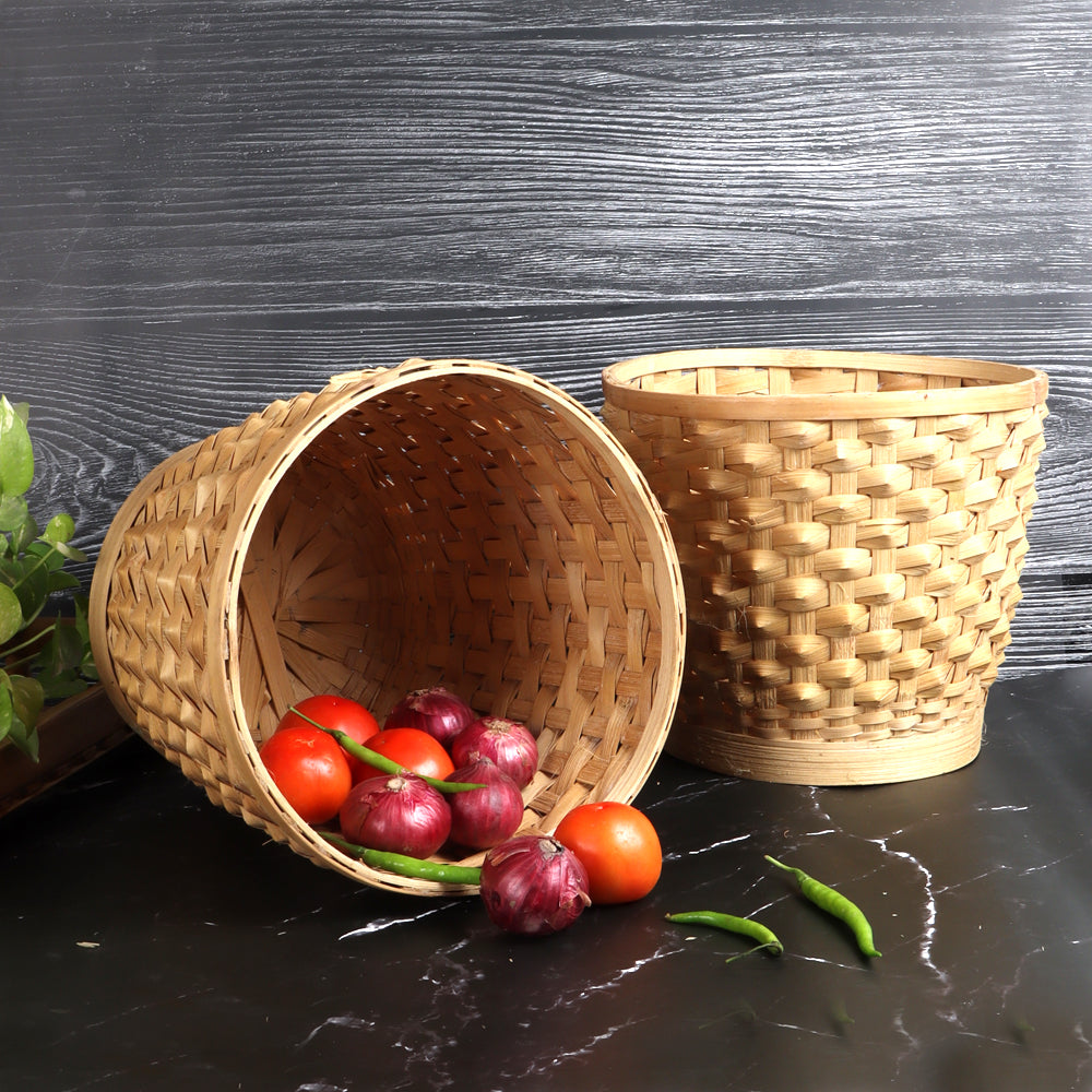 SILPAKARMAN Bamboo Multipurpose Basket Set Of 4