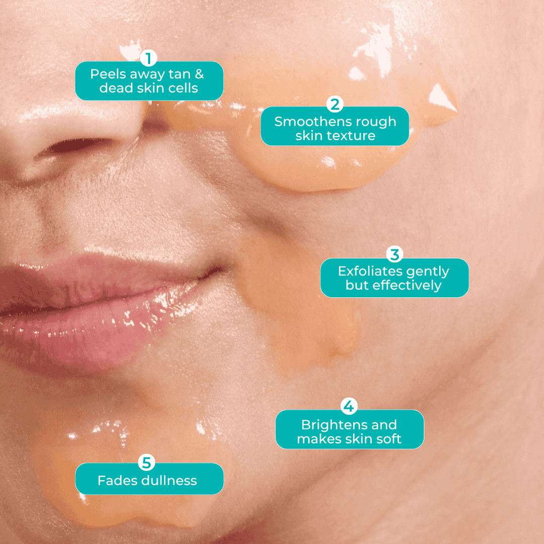 Skinvest Resurface Anti - Tan Peeling Gel with 1% Lactic Acid & Soothing Botanicals | Peels Away Tan, Brightens Skin, Smoothens Texture | Gentle for All Skin Types | Fragrance - Free | 70gm - Suspire