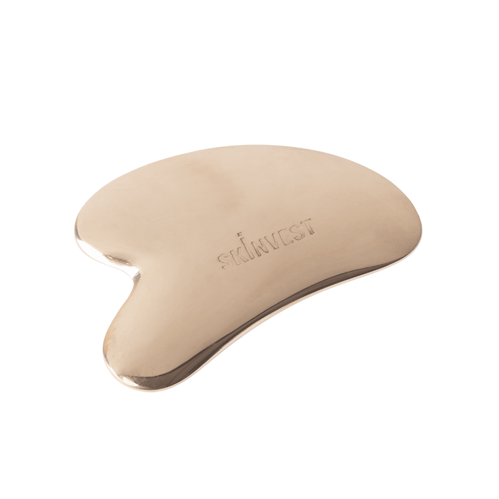 Skinvest Snatched Kansa Gua Sha | 100% Handcrafted Ayurvedic Copper & Tin Facial Massage Tool | Reduces Puffiness, Lifts & Sculpts Face | Improves Circulation & Glow | Non-Porous & Durable | 1 Pc