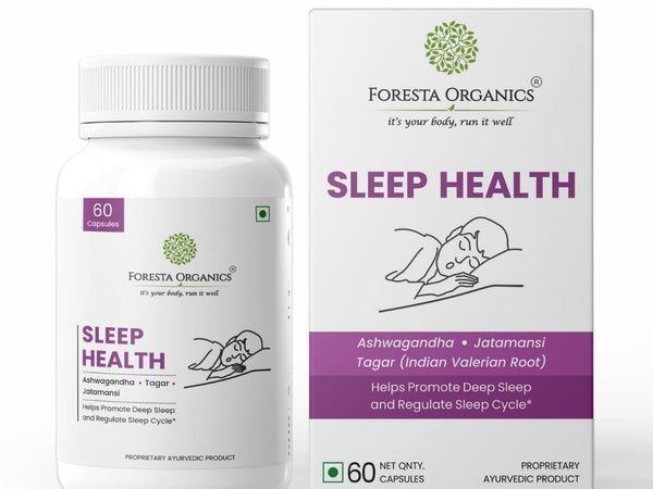 Foresta Organics Sleep Health with Tagar (Indian Valerian Root), Jatamansi & Ashwagandha - 60 capsules