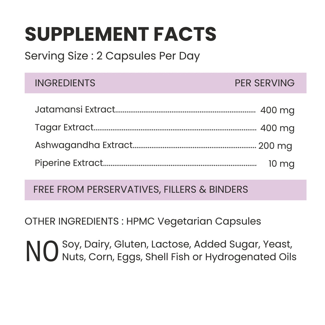 Foresta Organics Sleep Health with Tagar (Indian Valerian Root), Jatamansi & Ashwagandha - 60 capsules