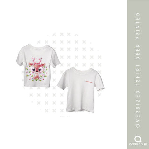 BabbleTym Oversized T-shirt Deer Printed