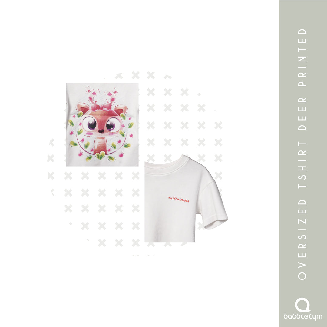 BabbleTym Oversized T-shirt Deer Printed