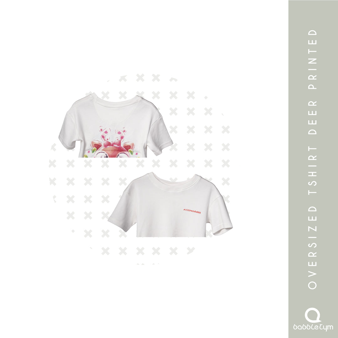 BabbleTym Oversized T-shirt Deer Printed
