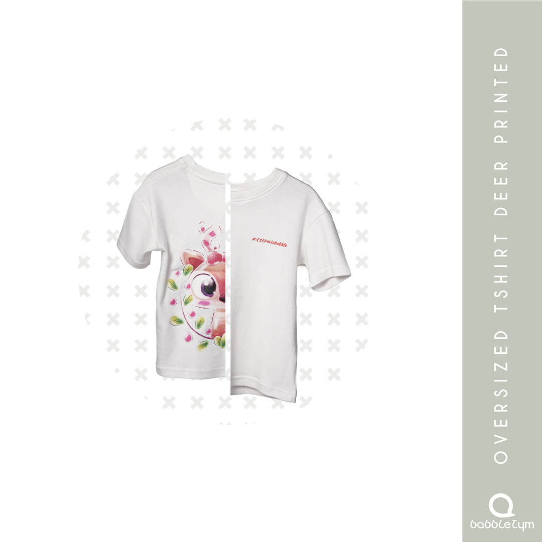 BabbleTym Oversized T-shirt Deer Printed