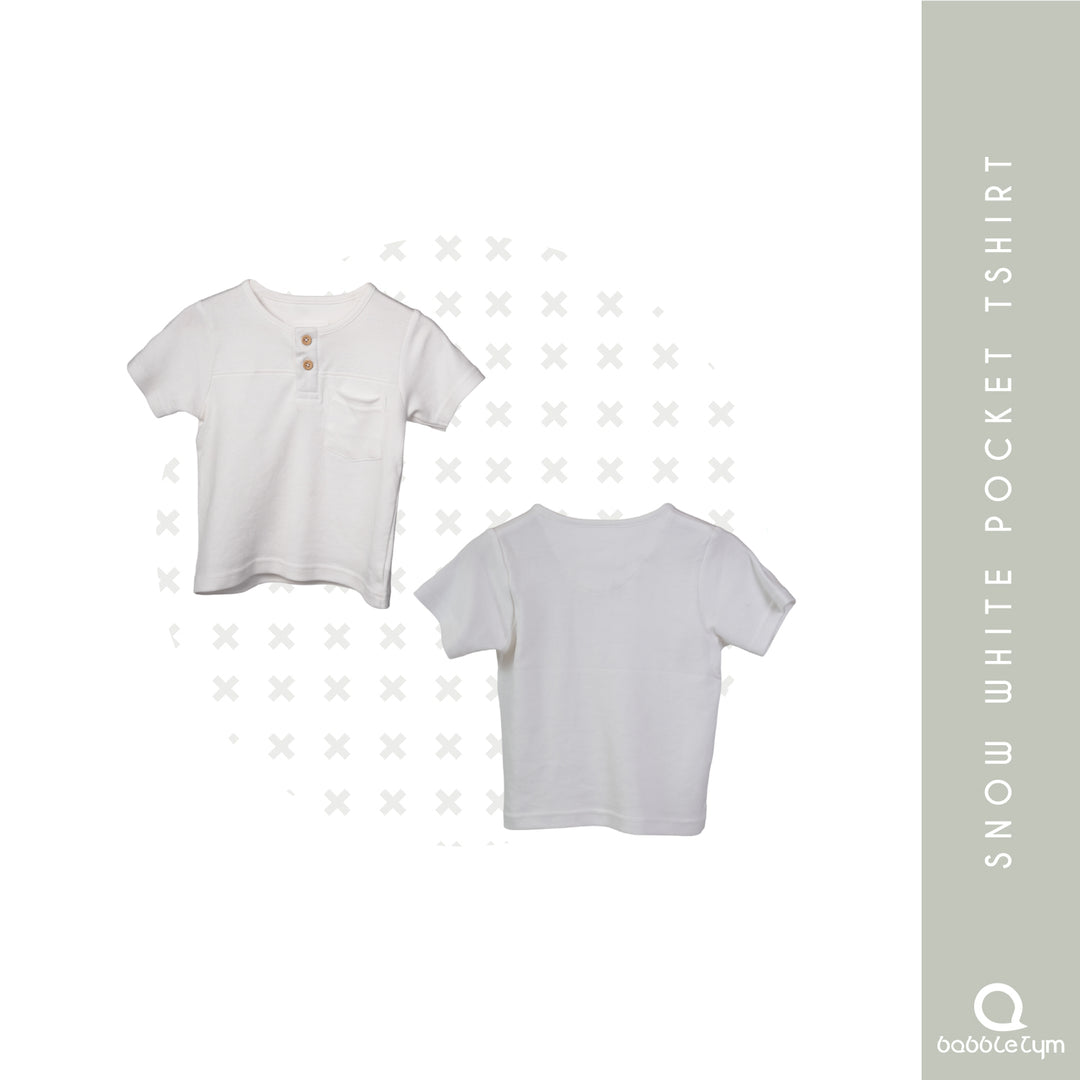 BabbleTym Snow White Pocket Tshirt