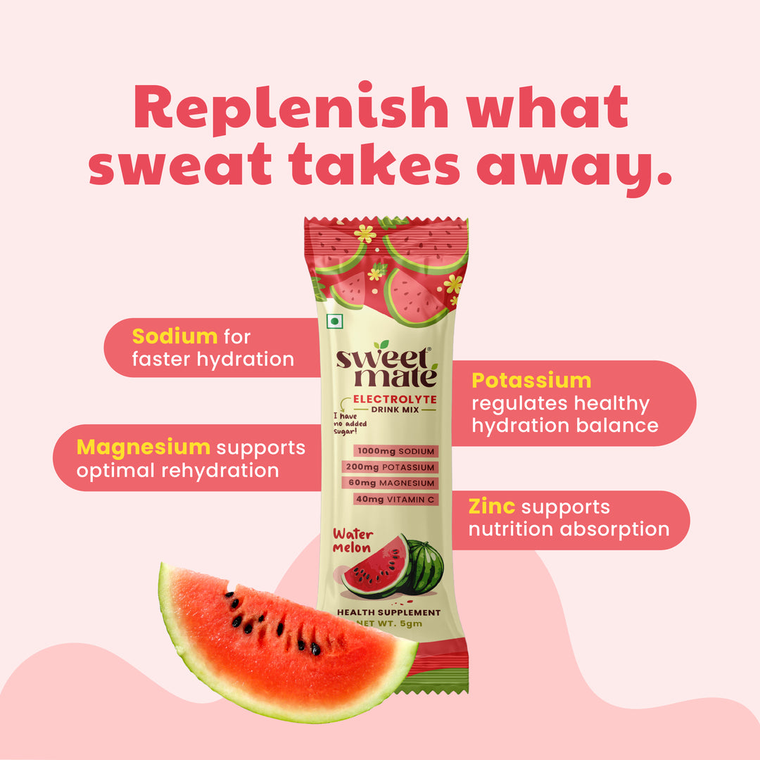 Sweetmate Electrolytes Zero Sugar Hydration- Watermelon Flavour(20 Sachet)