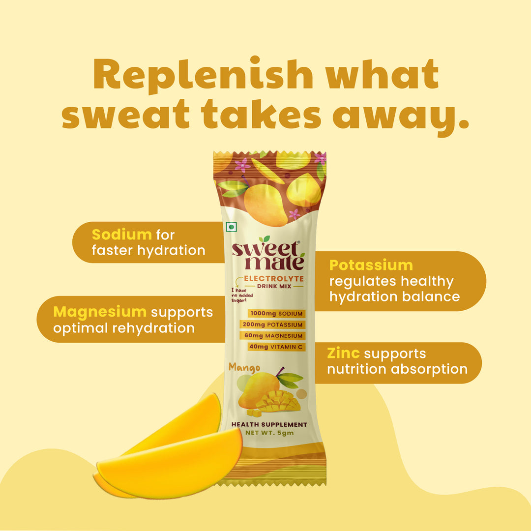 Sweetmate Zero Sugar Mango Electrolyte Drink Mix (20 Sachet)