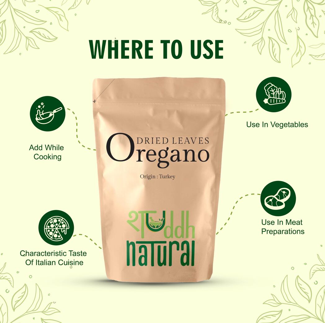 Shuddh Natural Premium Turkish Oregano Leaves | Culinary Delight - 100 Grams