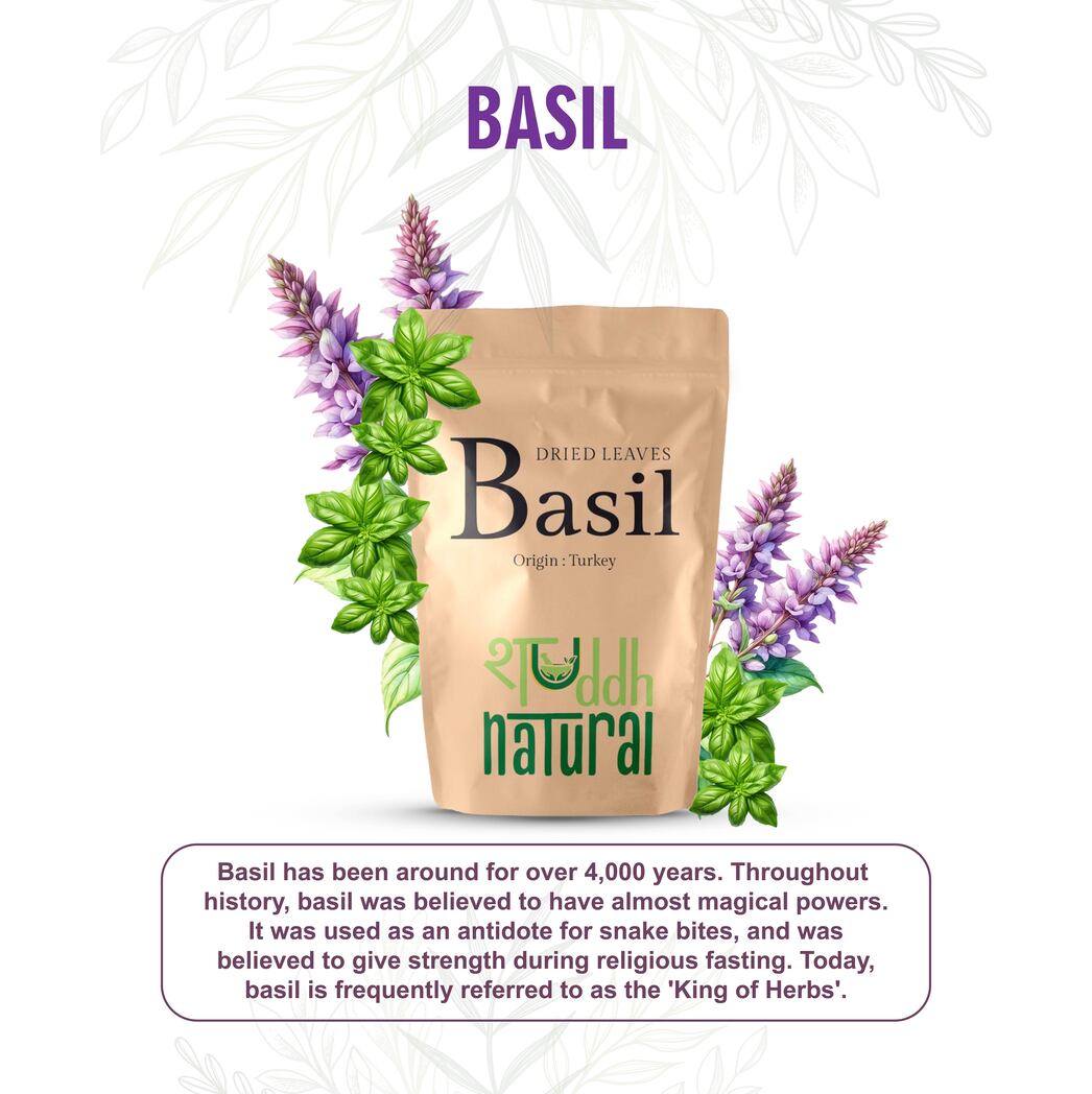 BOGO Shuddh Naturals Premium Freeze Dried Culinary Turkish Basil - 100 Grams