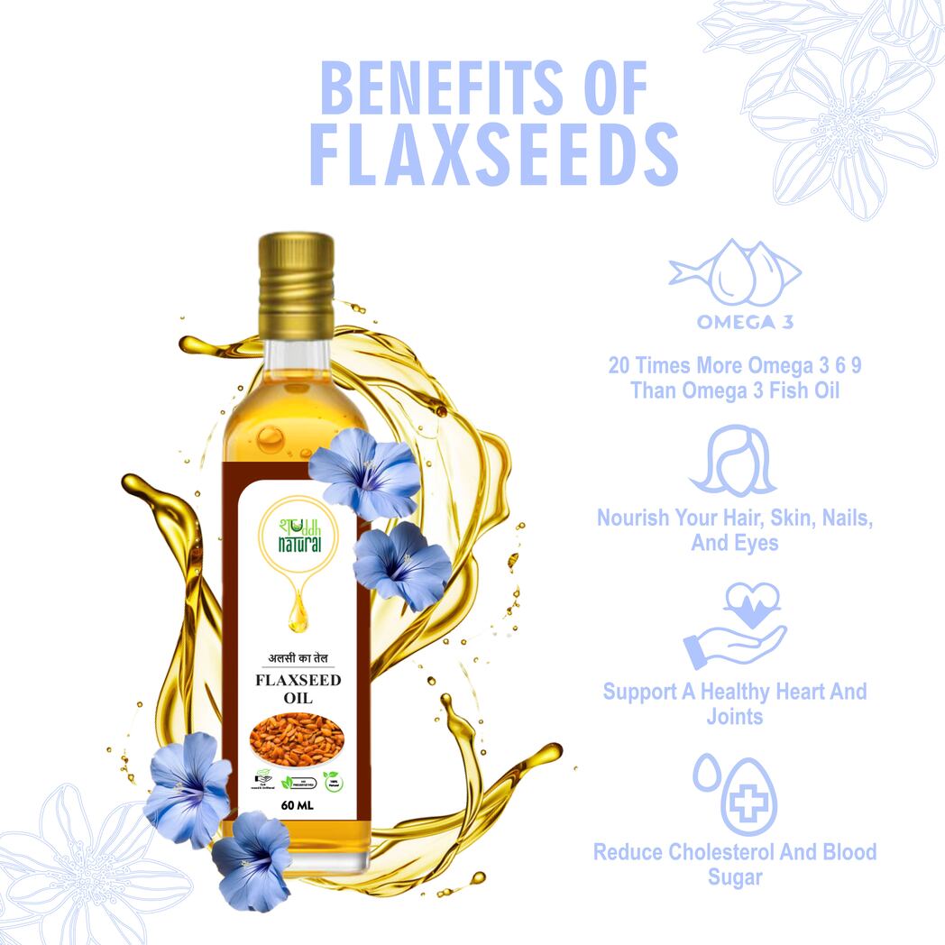 Flax Seed Oil | Cold Pressed | Pure & Natural - 60 ml