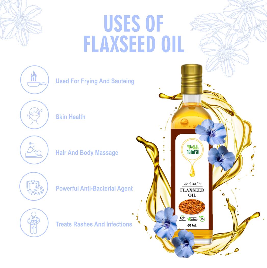 Shuddh Natural Cold-Pressed Flaxseed Oil, 60 ml