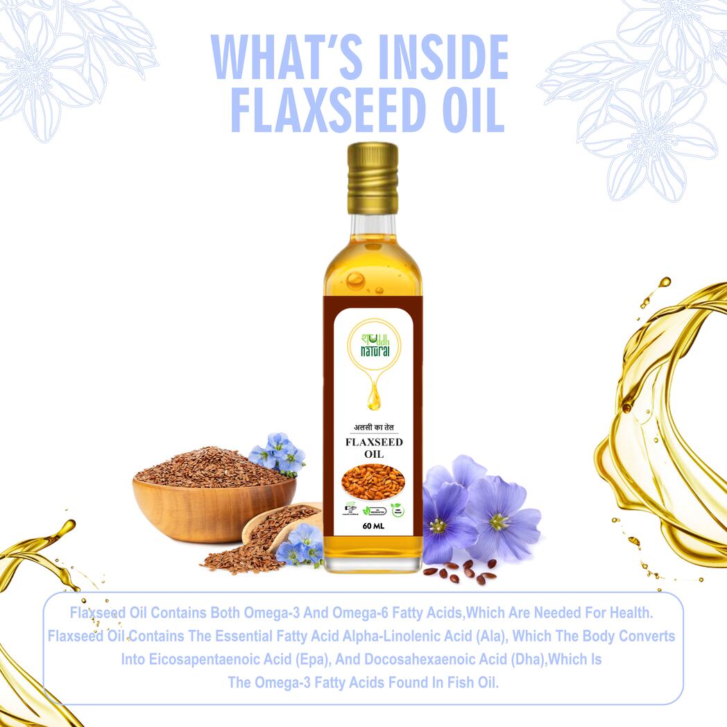 Shuddh Natural Cold-Pressed Flaxseed Oil, 60 ml