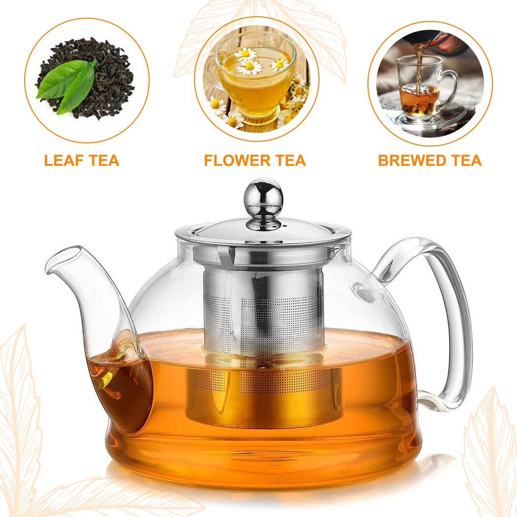 Shuddh Natural Borosilicate Glass Kettle With Infuser