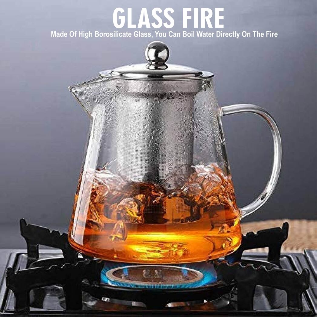 Shuddh Natural Borosilicate Glass Kettle With Infuser