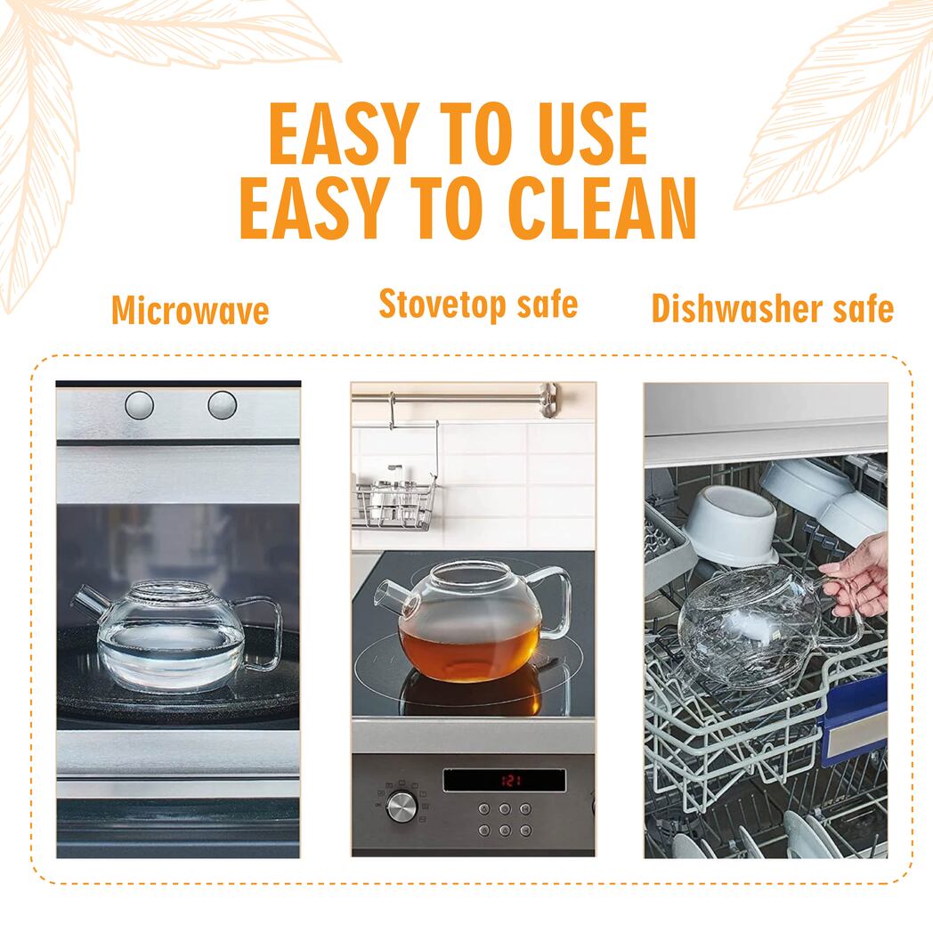 Shuddh Natural Borosilicate Glass Kettle With Infuser