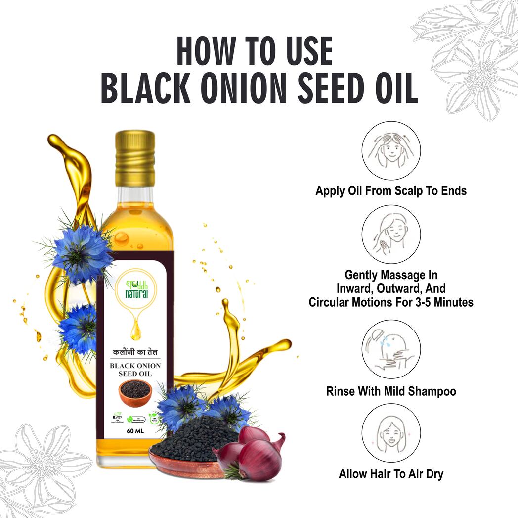 Shuddh Natural Black Onion Seed Oil I Control Hair Fall | Acne Treatment - 60 ml