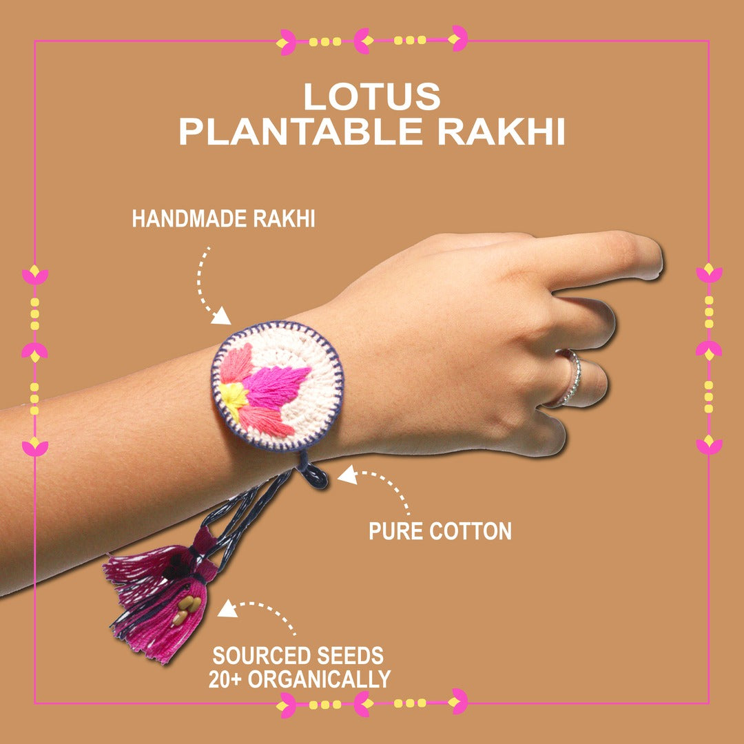 Lotus Blossom - PLANTABLE I ECO FRIENDLY RAKHI EMBEDDED WITH SEEDS