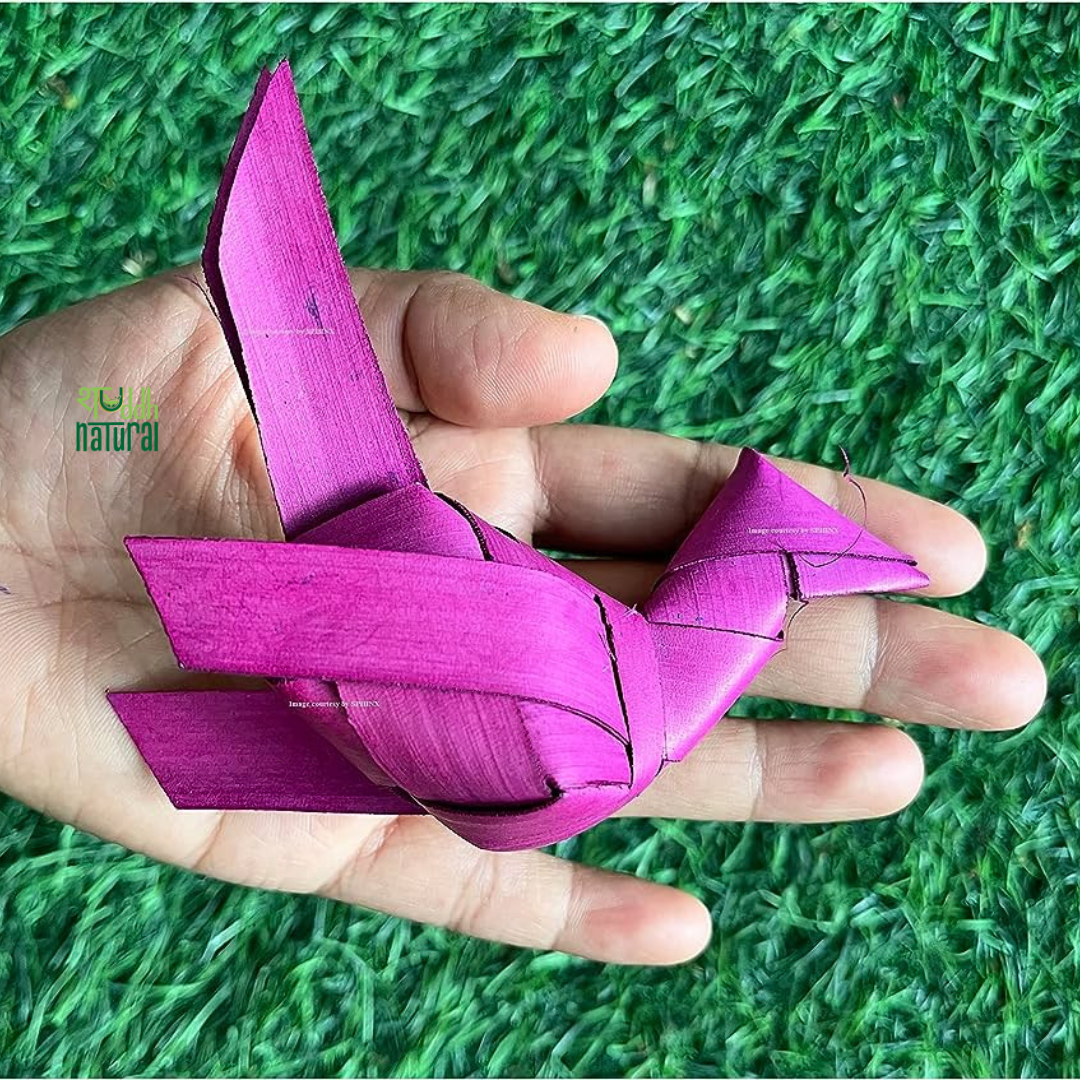 Shuddh Natural Hand Made Palm Leaf LOTUS & PARROT Hanging I Diwali Decoration I Pair of 2