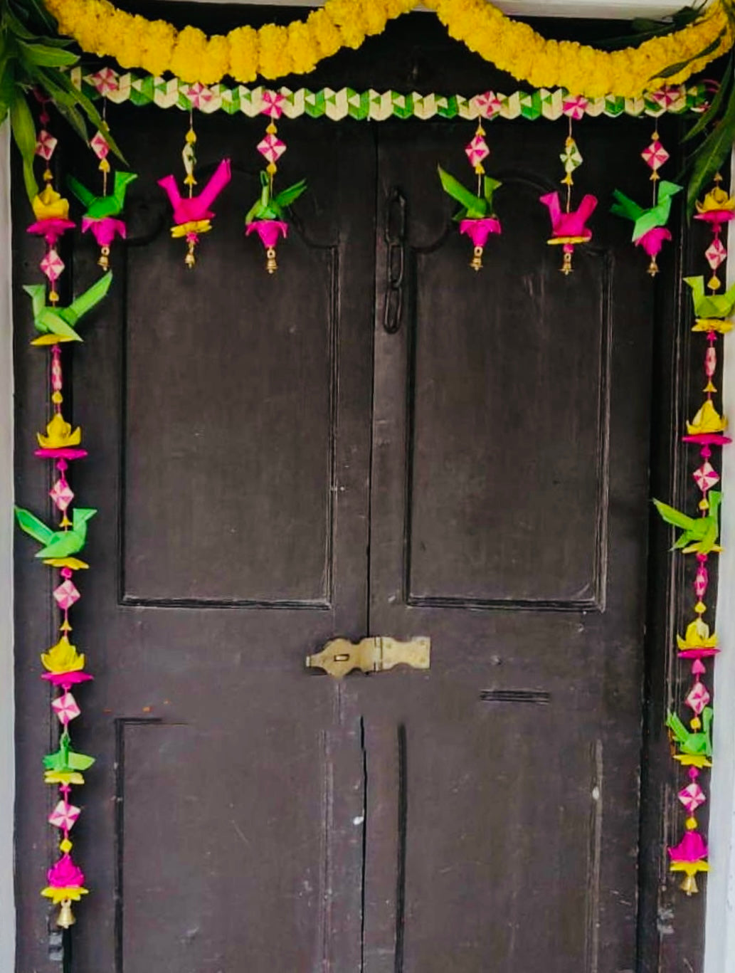 Shuddh Natural Handmade Palm Leaf Parrot Bandhanwar | Eco Diwali Door Toran
