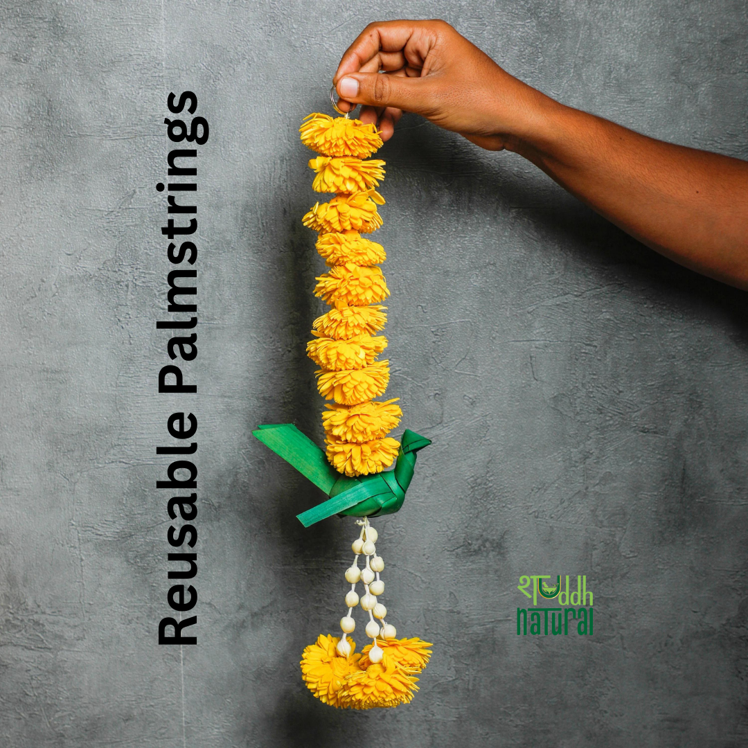 Shuddh Natural Handmade Palm Leaf Parrot Bandhanwar | Eco Diwali Door Toran