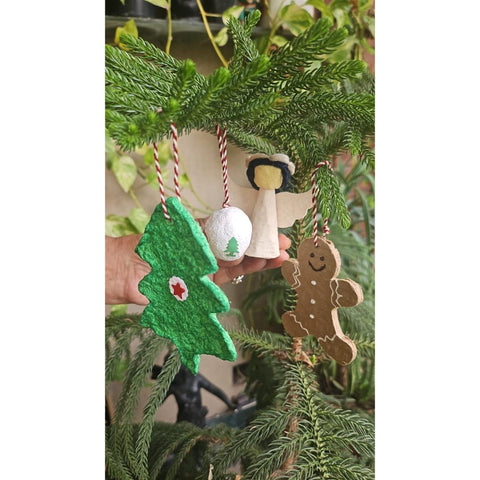 Shuddh Natural Plantable CHRISTMAS ORANAMENTS I Pack of 4 I Plantable Box I Christmas Decor I 3D I