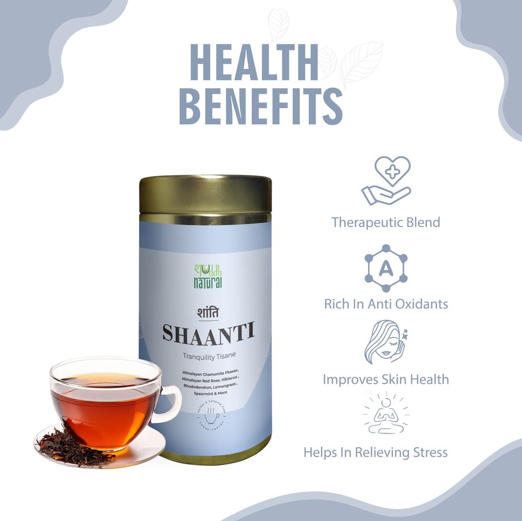 Calming I Stress Relief I Inside-Out Detox I Caffeine Free I 30 Cups I Shaanti I Floral Tisane