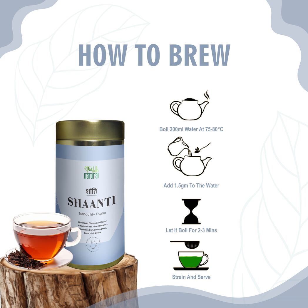 Calming I Stress Relief I Inside-Out Detox I Caffeine Free I 30 Cups I Shaanti I Floral Tisane