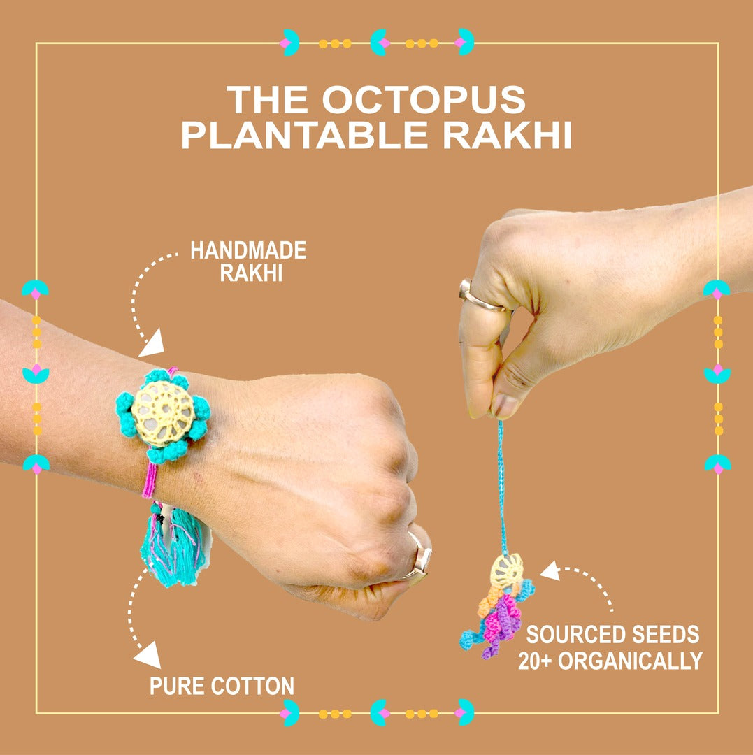 Octopus Lumba & Rakhi - PLANTABLE I ECO FRIENDLY RAKHI EMBEDDED WITH SEEDS