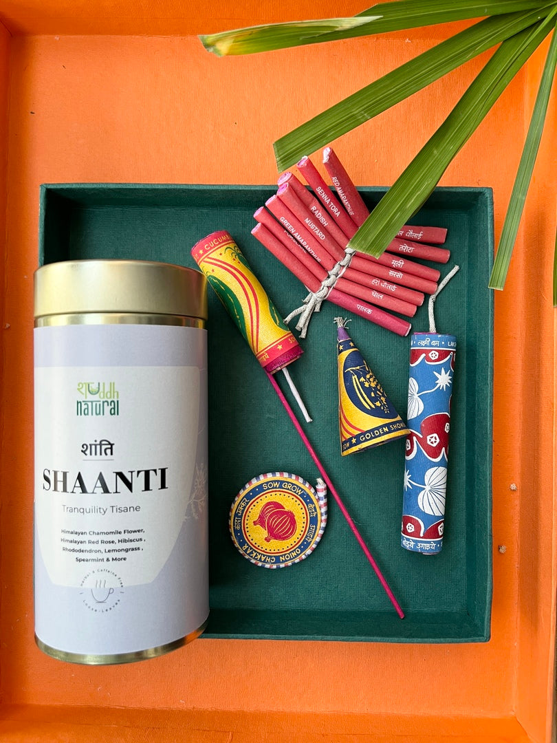 Shuddh Natural Shaanti Tisane & Plantable Seed Shapes Gift Box