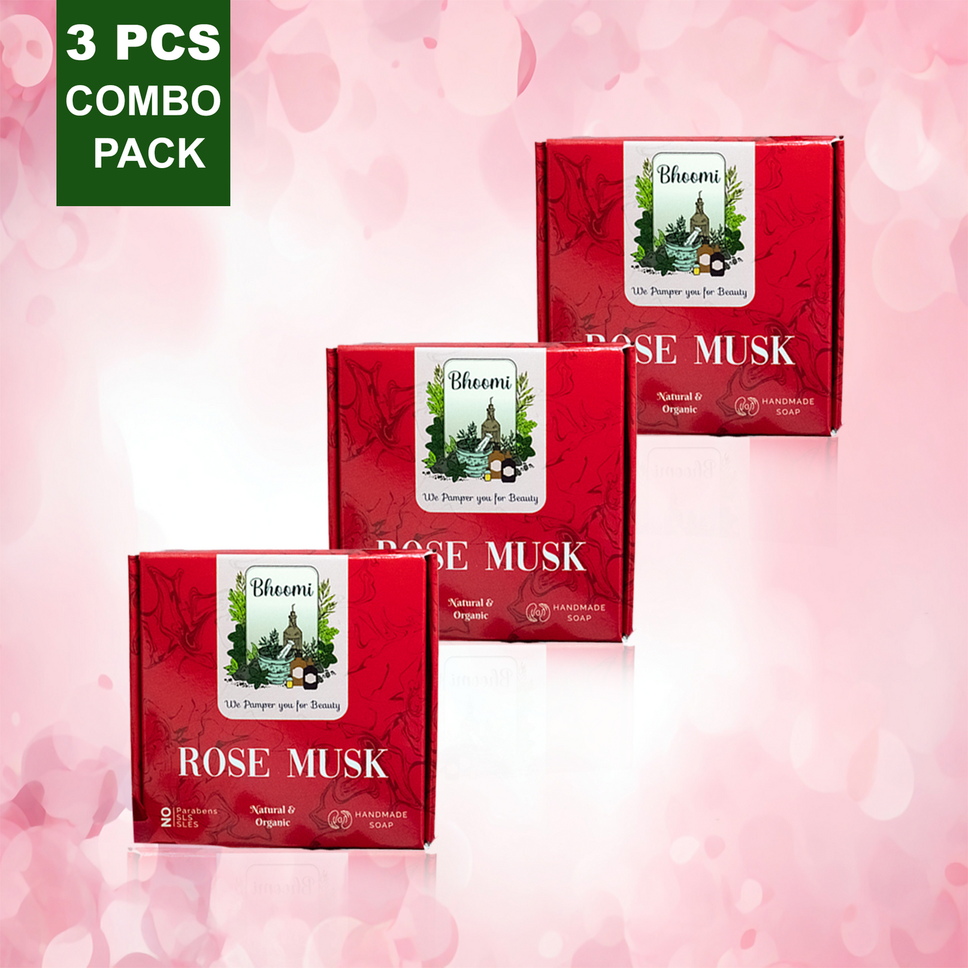 Bhoomi Herbal India ROSE MUSK HANDMADE SOAPS