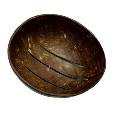 Coconut shell soap dish round