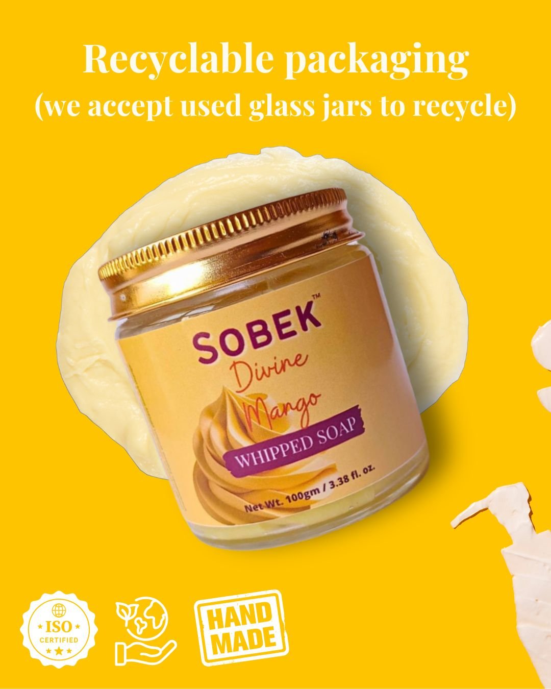 Sobek Naturals Divine mango whipped cream soap 100 g - Suspire