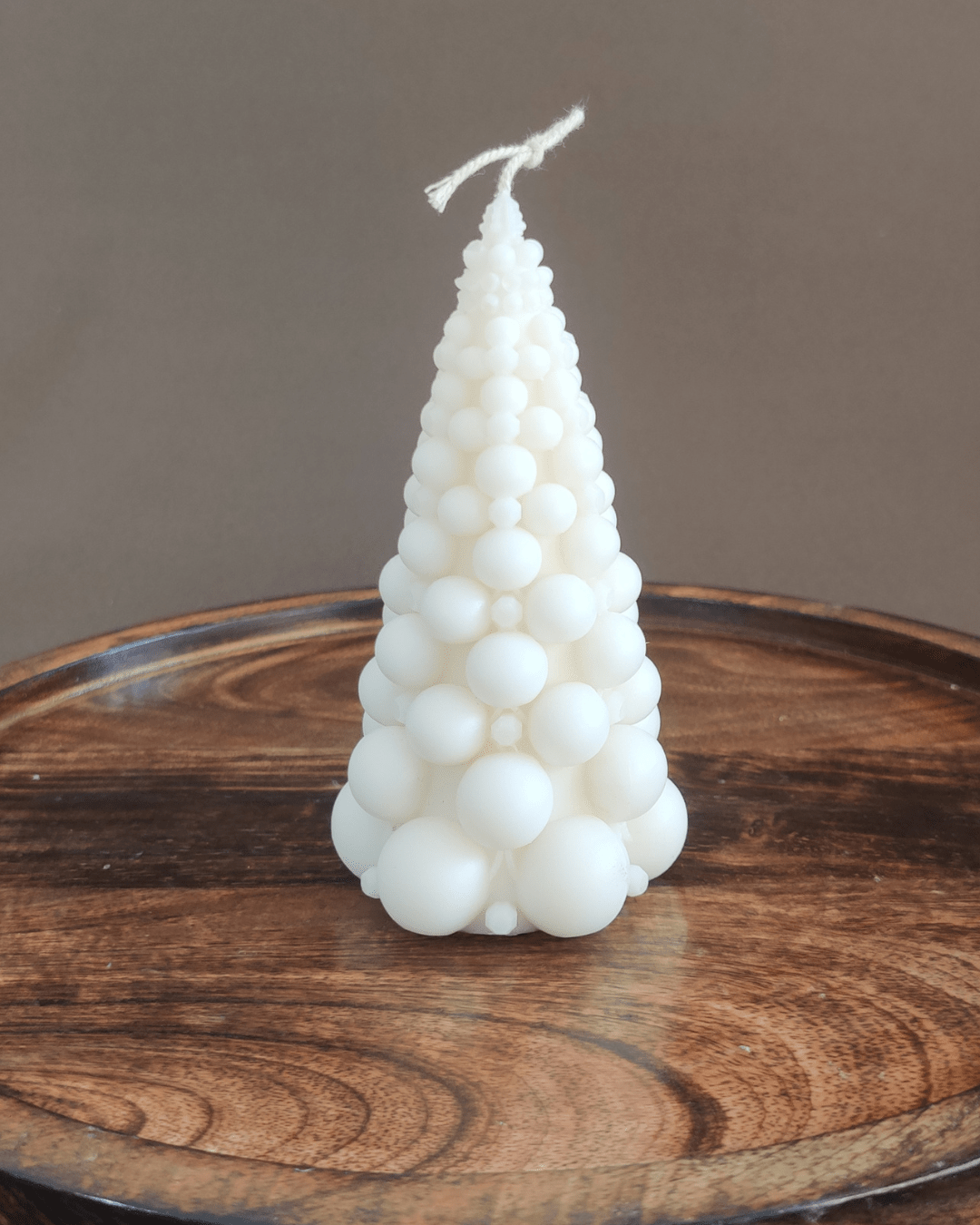 Soy Wax Bubble Christmas Tree Candle, Green & White Variations, Hand - Poured Holiday Gifting - Suspire