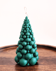 Soy Wax Bubble Christmas Tree Candle, Green & White Variations, Hand-Poured Holiday Gifting