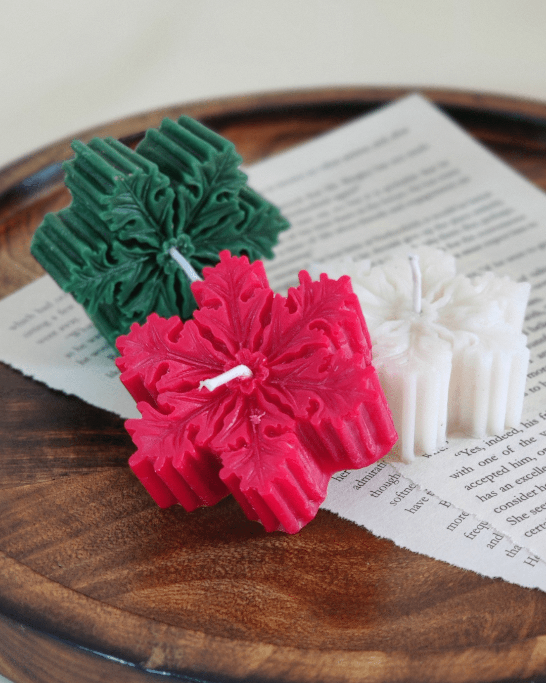 Soy Wax Snowflake Candle and Ornament, Hand - Poured Christmas Gift, Perfect Stocking Stuffer - Suspire