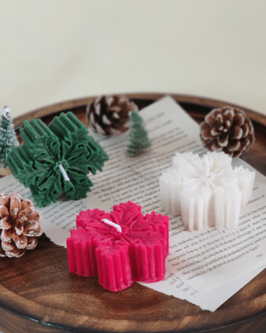 Soy Wax Snowflake Candle and Ornament, Hand - Poured Christmas Gift, Perfect Stocking Stuffer - Suspire