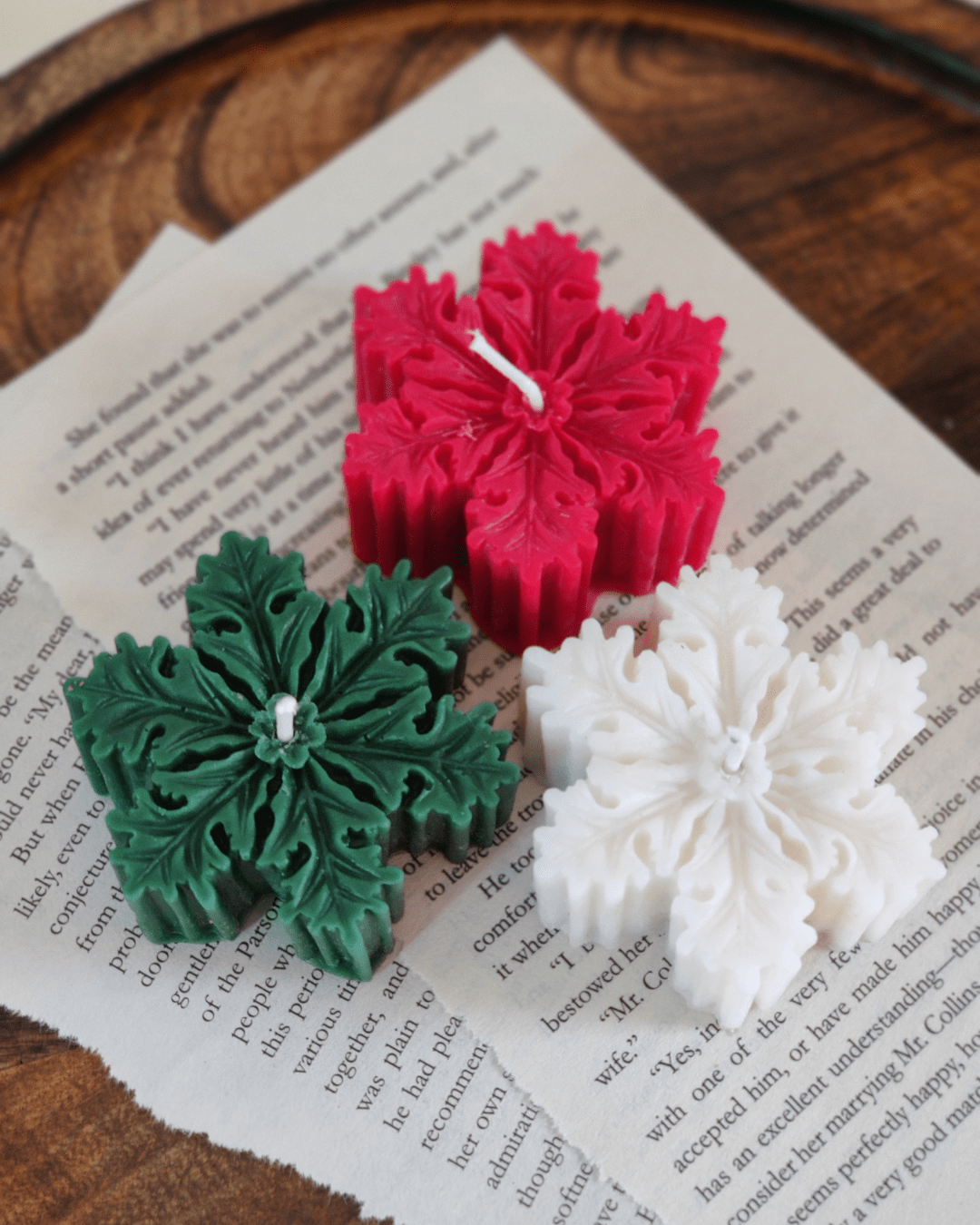 Soy Wax Snowflake Candle and Ornament, Hand - Poured Christmas Gift, Perfect Stocking Stuffer - Suspire