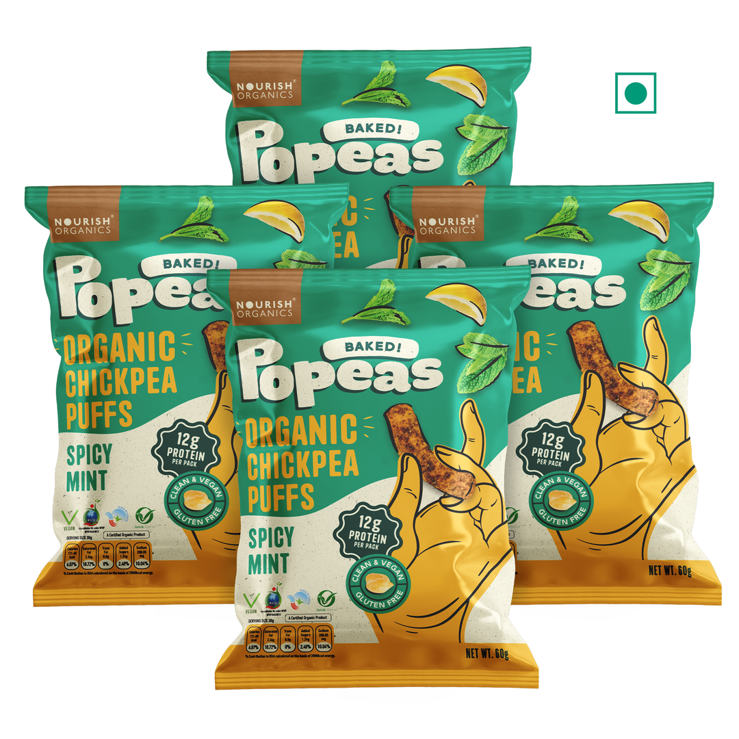 Nourish Organics Chickpea Puffs | SPICY MINT (Pack x 4)