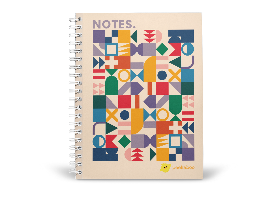 Abstract Peekaboo Notebook - A5 Size Wiro Spiral Binding