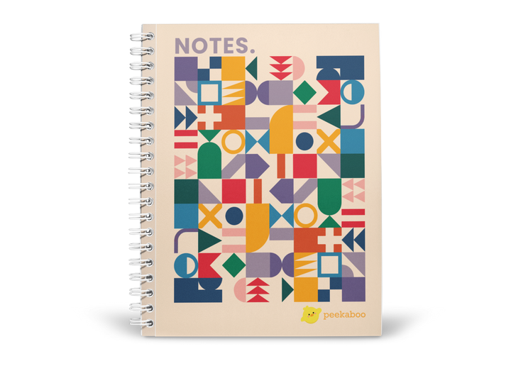 Abstract Peekaboo Notebook - A5 Size Wiro Spiral Binding